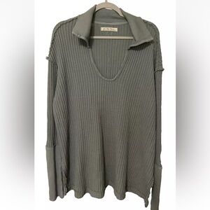 Free People Raymond Thermal, Washed Army, Women’s Size Large